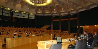 Les BTS  dans l'hémicycle des conseillers généraux.