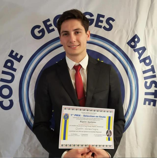 Quentin Laroumagne, Apprenti à l'école hôtelière du Périgord / CCI Dordogne