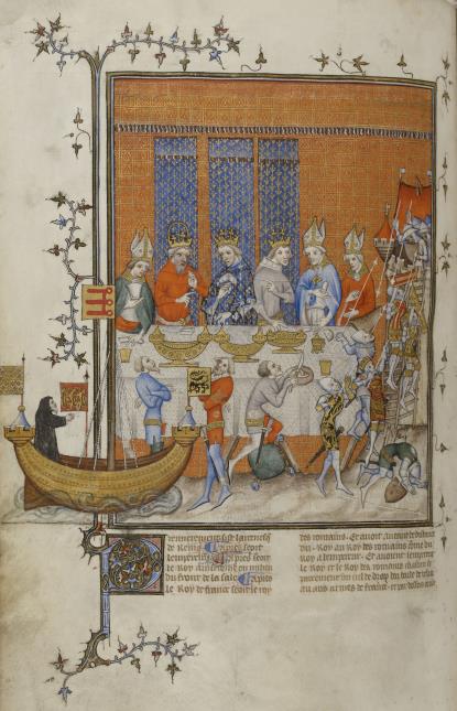 Le banquet de Charles V au Palais de la Cité, Les grandes chroniques de France 1379.
