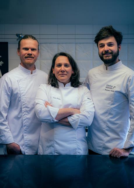 Anna (au centre), Jean-Baptiste (à gauche) et Benjamin Martin.