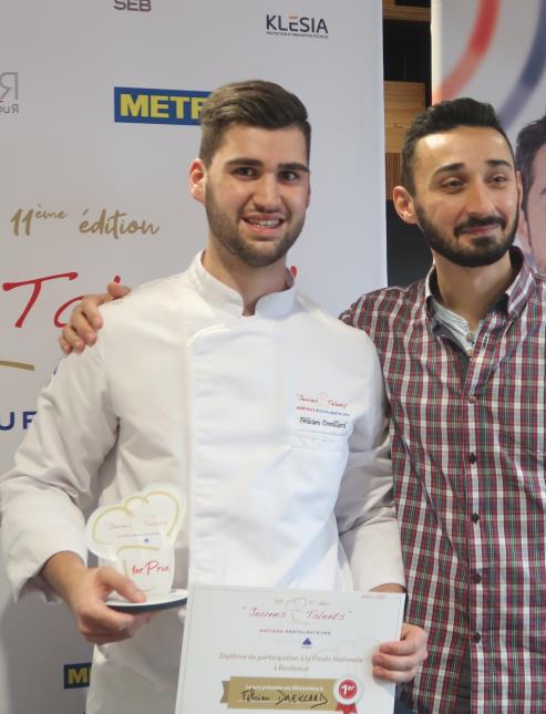 Félicien Dreillard, Jeune Talent 2021, aux cotés de son chef, Mathieu Martin (le Saint-James, Bouliac)