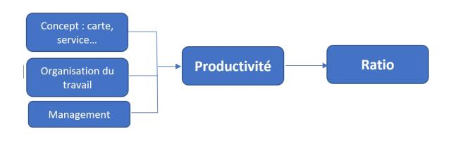 Le concept de l'établissement, l'organisation du travail et le management ont une influence sur les ratios.