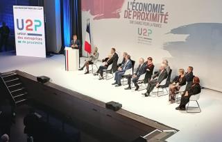 Emmanuel Macron lors des rencontres annuelles de l'U2P le 16 septembre 2021.