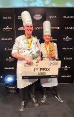Naïs Pirollet, qui vient de remporter le Bocuse d'Or France 2021, et Cole Millard, prix du meilleur...