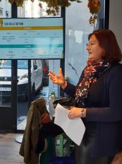 Béatrice Gravier lors de la présentation des salons Sandwich & Snack Show et Parizza, dans le...