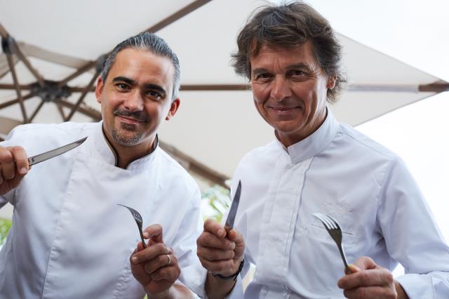 William Girard, chef exécutif du Barthélemy et Guy Martin, Le Grand Vefour à Paris.