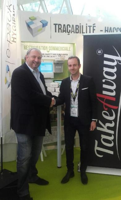 Yves Rallon, fondateur d'ePack hygiène, a signé un partenariat avec Nicolas Duval, président et fondateur de Takeaway.