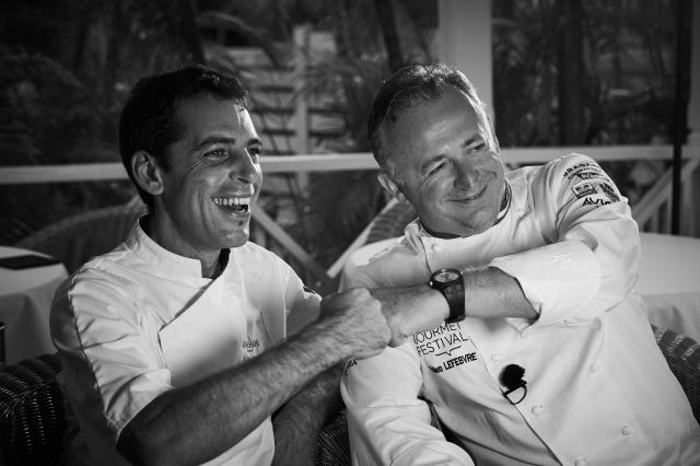 Nicola de Marchi, chef du Guanahani et Fabien Lefebvre, Octopus à Béziers.