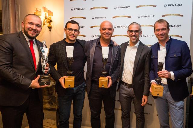 De gauche à droite : Guillaume Gomez, César Troisgros, Jérôme Bocuse, Paul Belmondo et Anthony Beltoise.