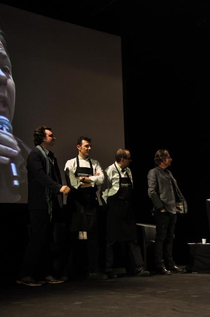Pour assurer la présence de Gourmediterranée auprès de Marseille 2013, Armand Arnal (La Chassagnette), Christian Ernst (Le Moment), Lionel Levy (Une table au sud) et Gerald Passédat (Le petit Nice),