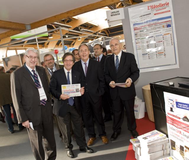 Olivier Roellinger s'est arrêté sur le stand de l'Hôtellerie lors de l'inauguration du salon Prorestel