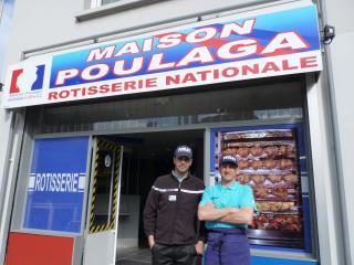 Sébastien Constance et Frédéric Dorkel, franchisé :'Tout le monde aime la volaille'.