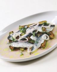 Escabèche de courgettes, une recette de Jacques et Laurent Pourcel, Le Jardin des sens à...