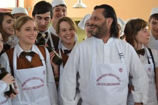 Gérald Garcia et les apprentis du CFA.