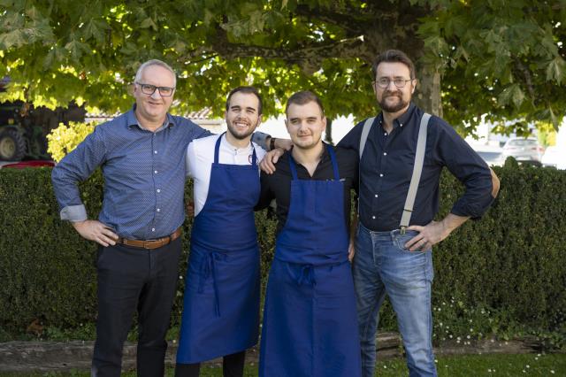 Les deux générations d'Ithurria réunies, Stéphane, Louis, Martin et Xavier Isabal.