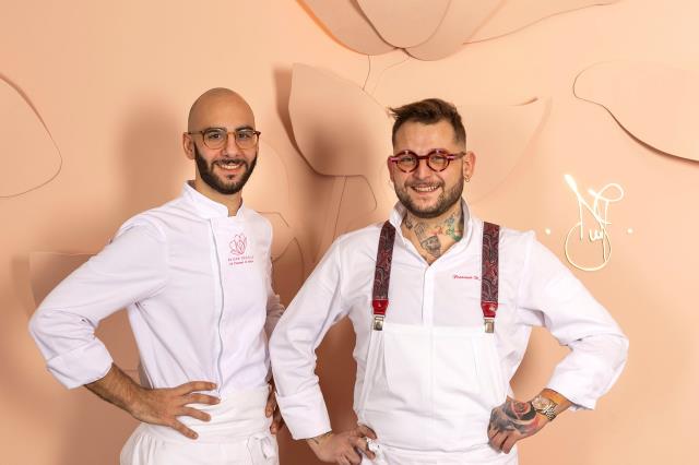 Francesco Di Marzio et son sous-chef Simone d'Alonzo,  La Maison Rosella à Port-Lesney. 