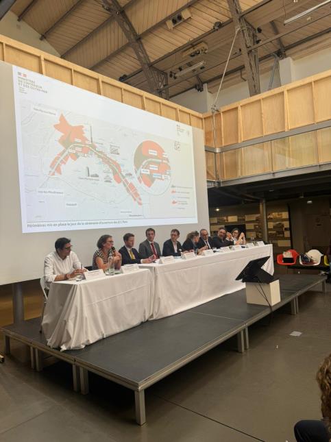 De gauche à droite : Arnaud Mennesson, Ivoa Alavoine, Clément Beaune, Nicolas Bonet-Oulaldj, Ariel Weil, Olivia Grégoire, Laurent Nunez, Serge Boulanger et Estelle Balit.