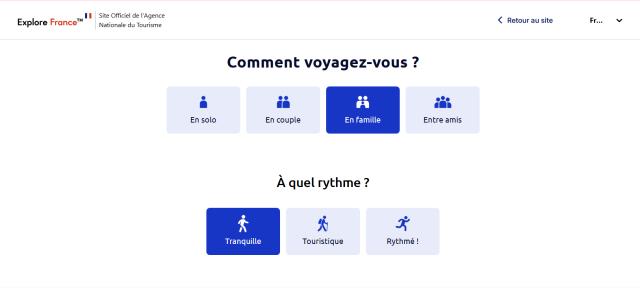 Il faut répondre à 5 questions pour se voir proposer un itinéraire (en quelques secondes).