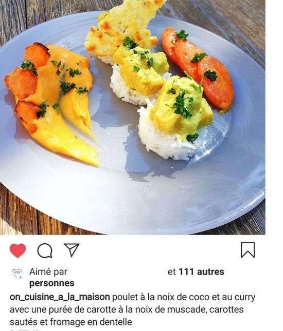 Poulet à la noix de coco et au curry