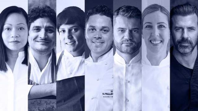Pim Techamuanvivit, Mauro Colagreco, Manoella Buffara, Gavin Kaysen, Enrico Bartolini, Clare Smyth et Andreas Caminada.