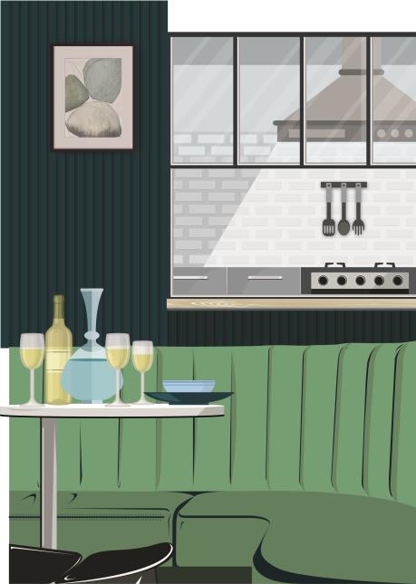 Chaque thème bénéficie d'une identité visuelle différente : ici la restauration.