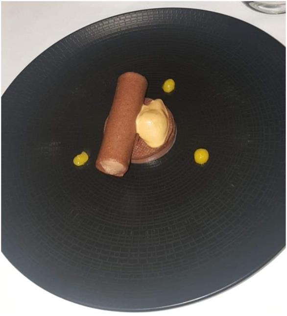 Le chocolat noir Guanaja, caramel beurre salé et kalamansi