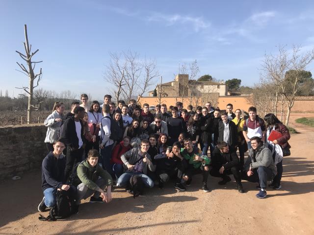 Le groupe de français et d'espagnols à Oller del Mas