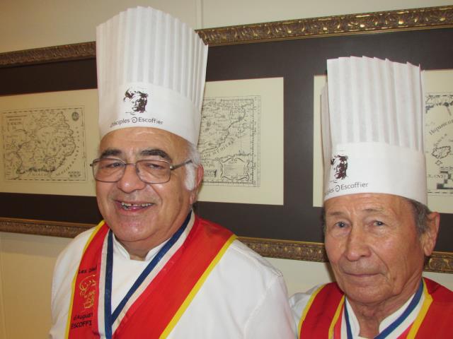 Lucien Mongelli et Gérard Oudin, co-présidents des Disciples d'Escoffier du Pays Catalan & Occitan