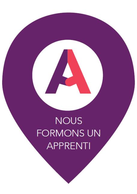 Le macaron « nous formons un apprenti » est destiné aux entreprises/organismes qui forment un apprenti et qui souhaitent le faire savoir en le diffusant à l'accueil de l'entreprise/organisme par exemple.