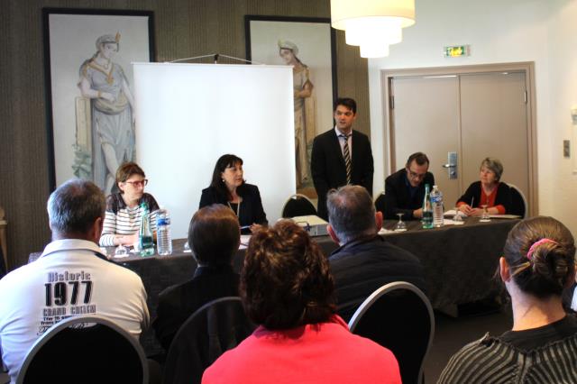 Au centre, Jérôme Viaud, Maire de Grasse et à sa gauche, Eric Ramos, président de l'UMIH Pays de Grasse