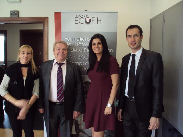 Maria Cots, assistante pédagogique, Jean-Claude Beauvisage, Daphné Nadam, directrice pédagogique et Frédéric Leconte.