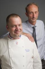 Eric Pras et Frédéric Lamy, deux associés qui ont repris la Lameloise à Chagny en 2009... pour le...