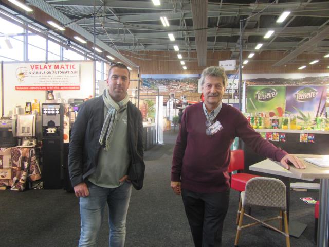 Maxime Arnaud, l'organisateur d'Altipro et Denis Gagne, président de l'UMIH 43, l'un des partenaires du salon.