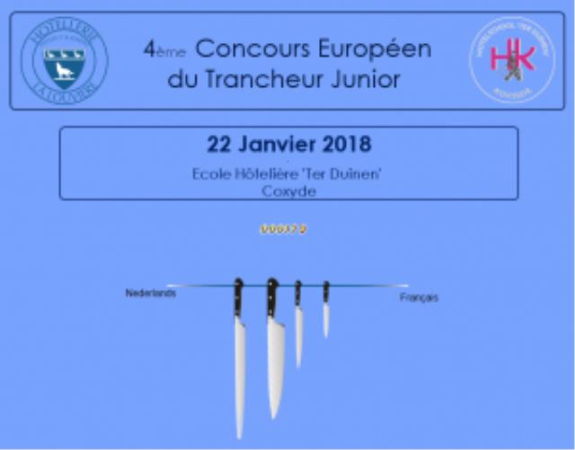 Concours Européen du Trancheur Junior le 22 janvier 2018 à Coxyde (belgique)