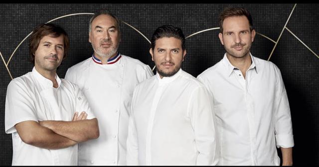 Gontran Cherrier, Laurent Dubois, Akrame Benallal et Christophe Michalak, le quatuor du 8ème étage du Printemps du goût.