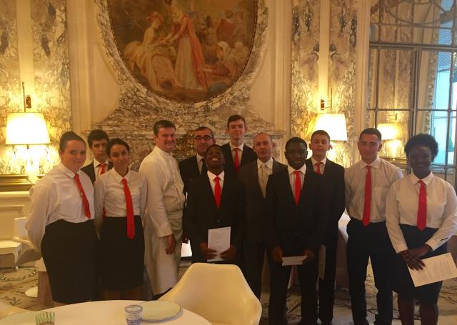 Hôtel Meurice Paris, avec les élèves de 2BP, Frédéric Rouen le chef