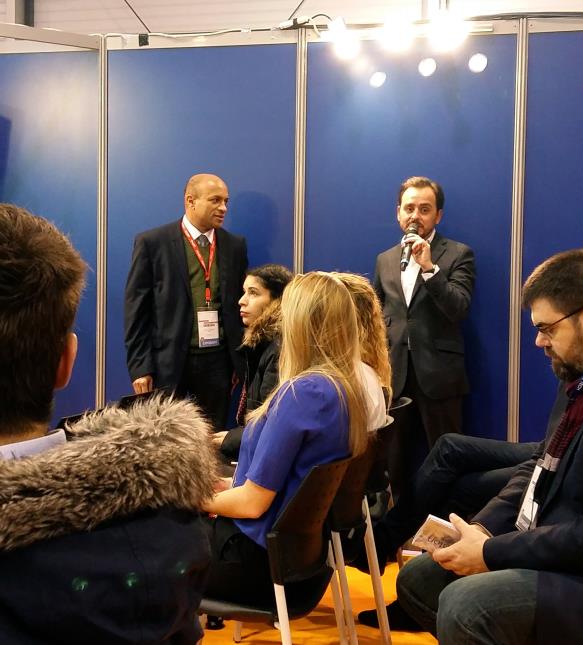 Au salon Food Hotel Tech (de gauche à droite) : Patrice Florentiny, patron de Wanup France, et Jean- Baptiste Pieri, à la tête de la Commission Europe et économie numérique au GNI-Synhorcat.