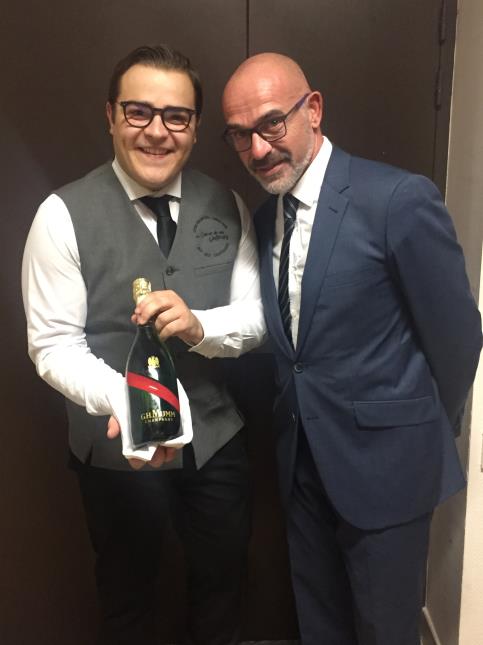 Maxime Ferlay, correspondant snap de la 1ère heure et son professeur Patrick Le Moulec