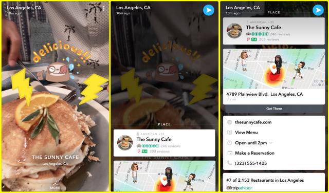 Présentation des cartes contextuelles sur Snapchat