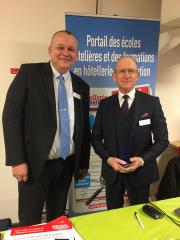 De gauche à droite : Philippe Besin, directeur du  lycée hôtelier Notre-Dame de la Providence à...