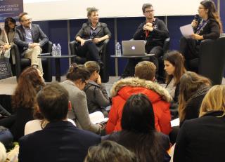 à g., Martin Soler et au centre, Benjamin Devisme, lors du salon Food Hotel Tech