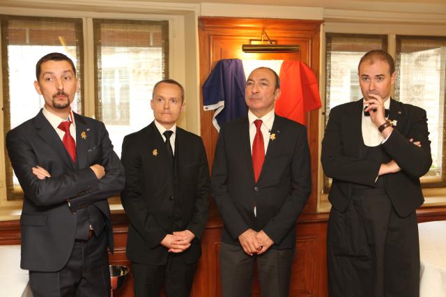 Laurent Derhé, David Biraud, Michel Hermet (président de l'UDSF) et Benjamin Roffet réunis pour l'annonce du résultat de la sélection.