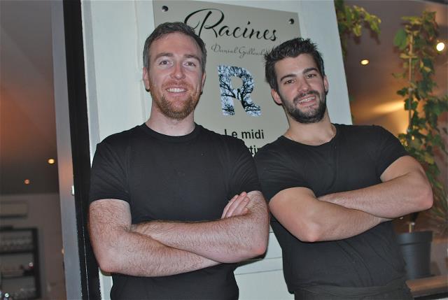 Le succès de Racine tient à une alchimie parfaite entre le chef cuisinier Daniel Gallacher ( à gauche) et le chef pâtissier Aleksandre Oliver :