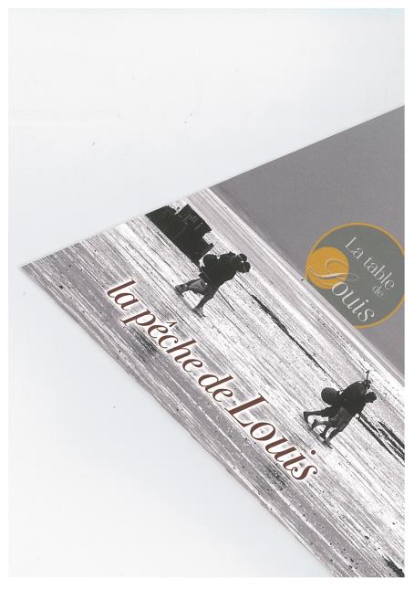 La carte 'La pêche de Louis' se plie en quatre, en forme de triangle.