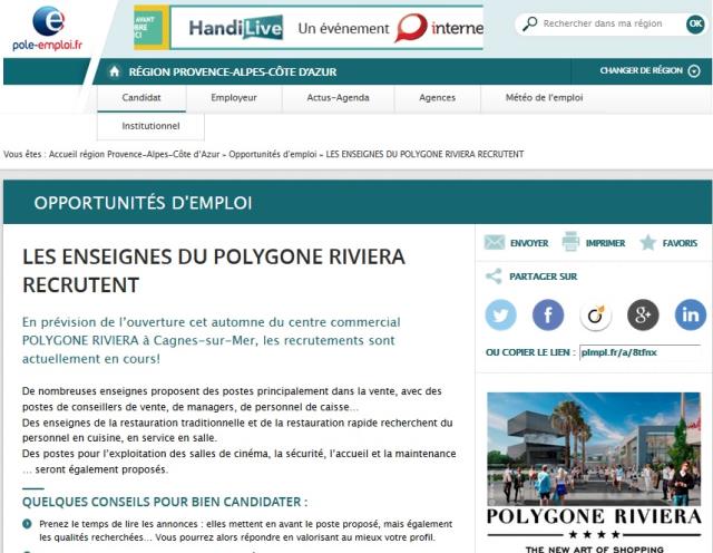 Site de la cellule Pôle Emploi dédiée au Polygone