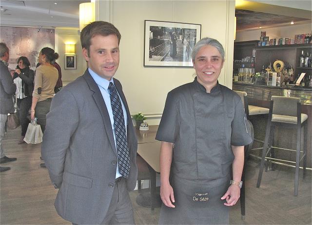 Cédric Janvier, propriétaire et directeur de l'hôtel de Séze **** et son restaurant le Comptoir de Sèze avec son chef de cuisine Elodie Bogner