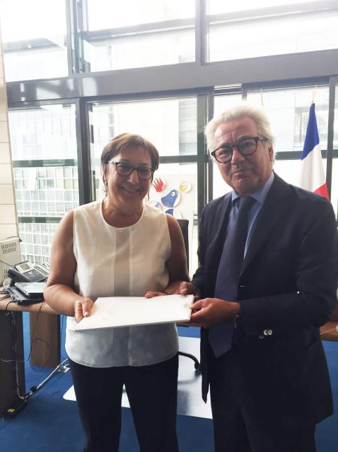 Martine Pinville et Didier Chenet à Bercy le 31 août dernier.