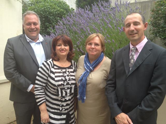 De g à d : Laurent Duc, Nathalie Baudoin, Evelyne Maes et Michel Galerne.