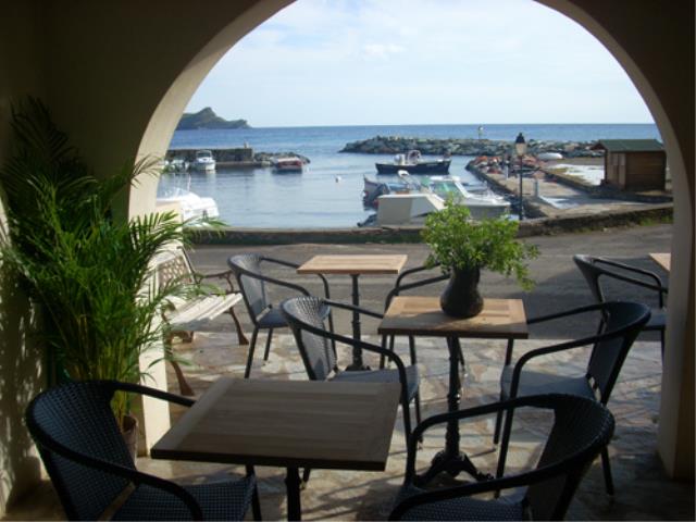 Le bar-restaurant donne directement sur le port