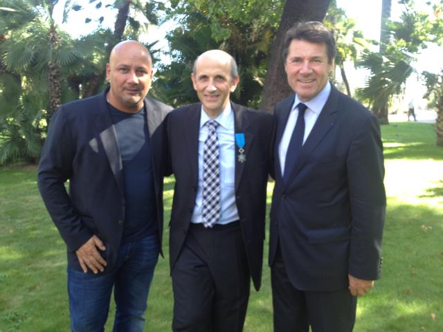 Philippe Joannès, entouré de Frédéric Anton et Christian Estrosi, député-maire de Nice